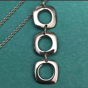 Tiffany & Co. Triple Cushion Drop Pendant Necklace